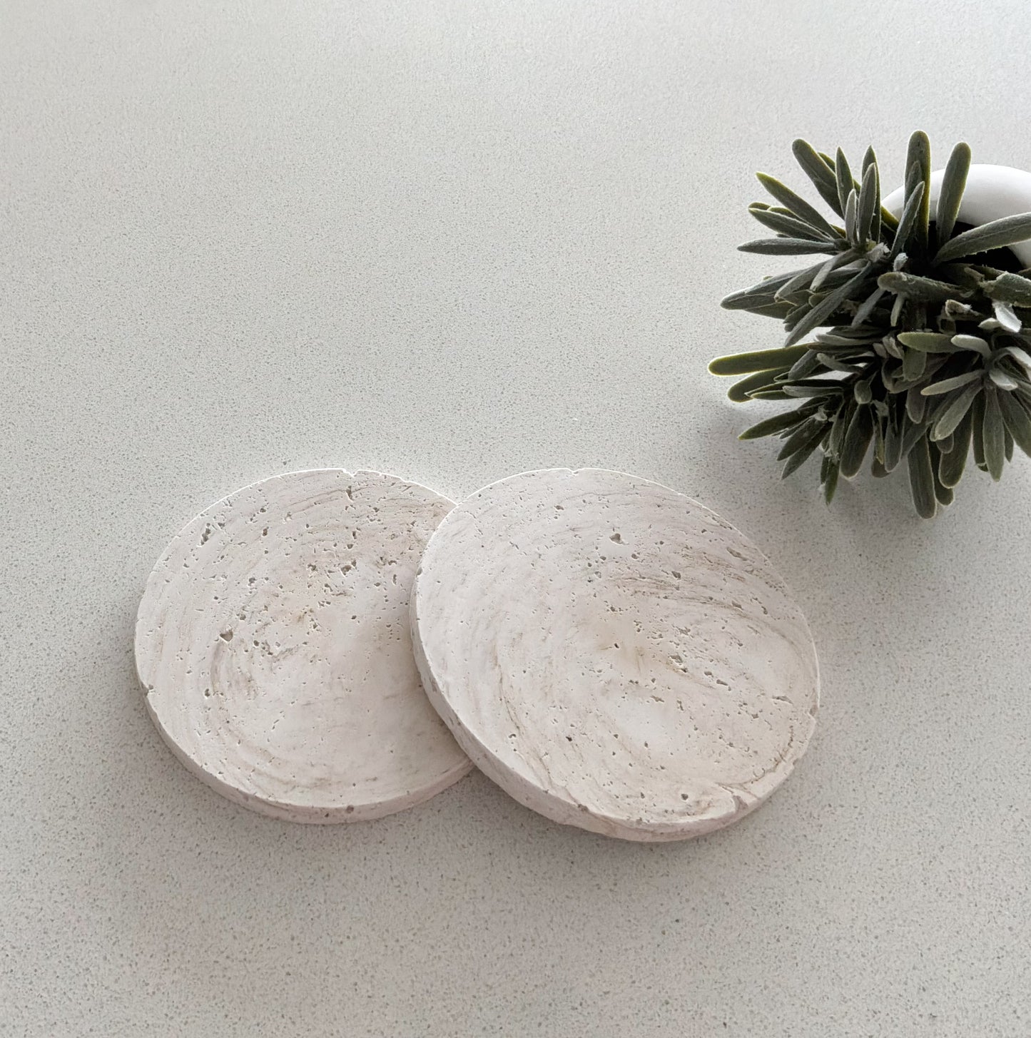 Travertine Coaster Duo